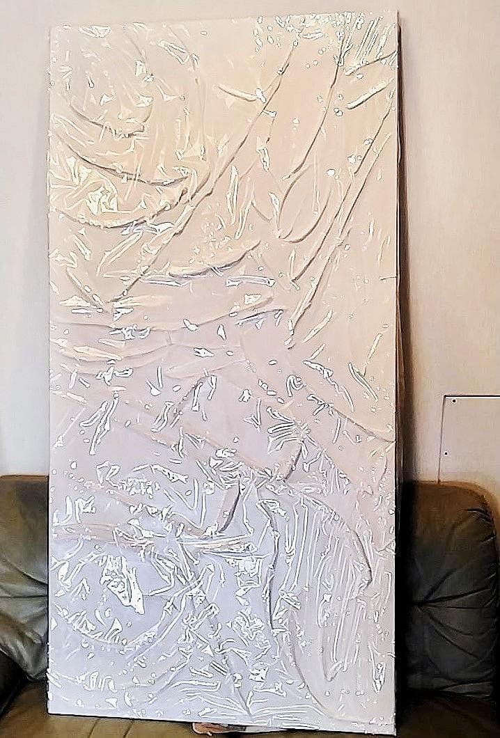 新品未使用 大きめアート 絵画 インテリア海外 白 抽象画 モダン ホテル