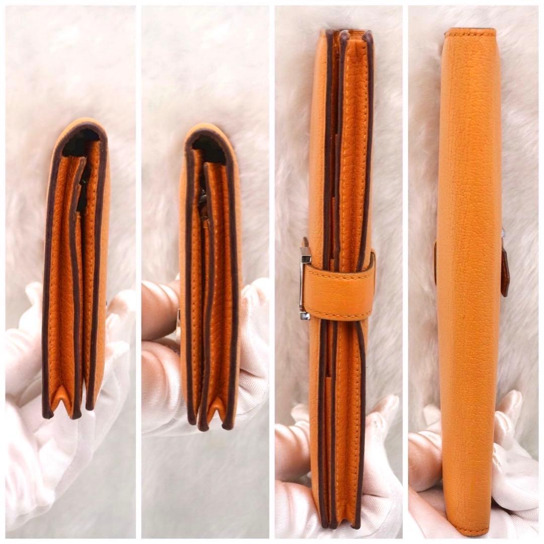 ✨新品同様✨HERMESベアンスフレ❤️二折長財布♪オレンジ ✨