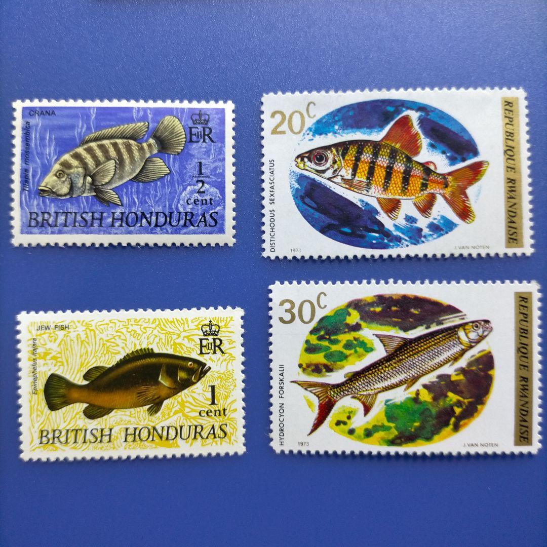 3771 外国切手 国々 魚類 海洋生物 シリーズ 22種 未使用