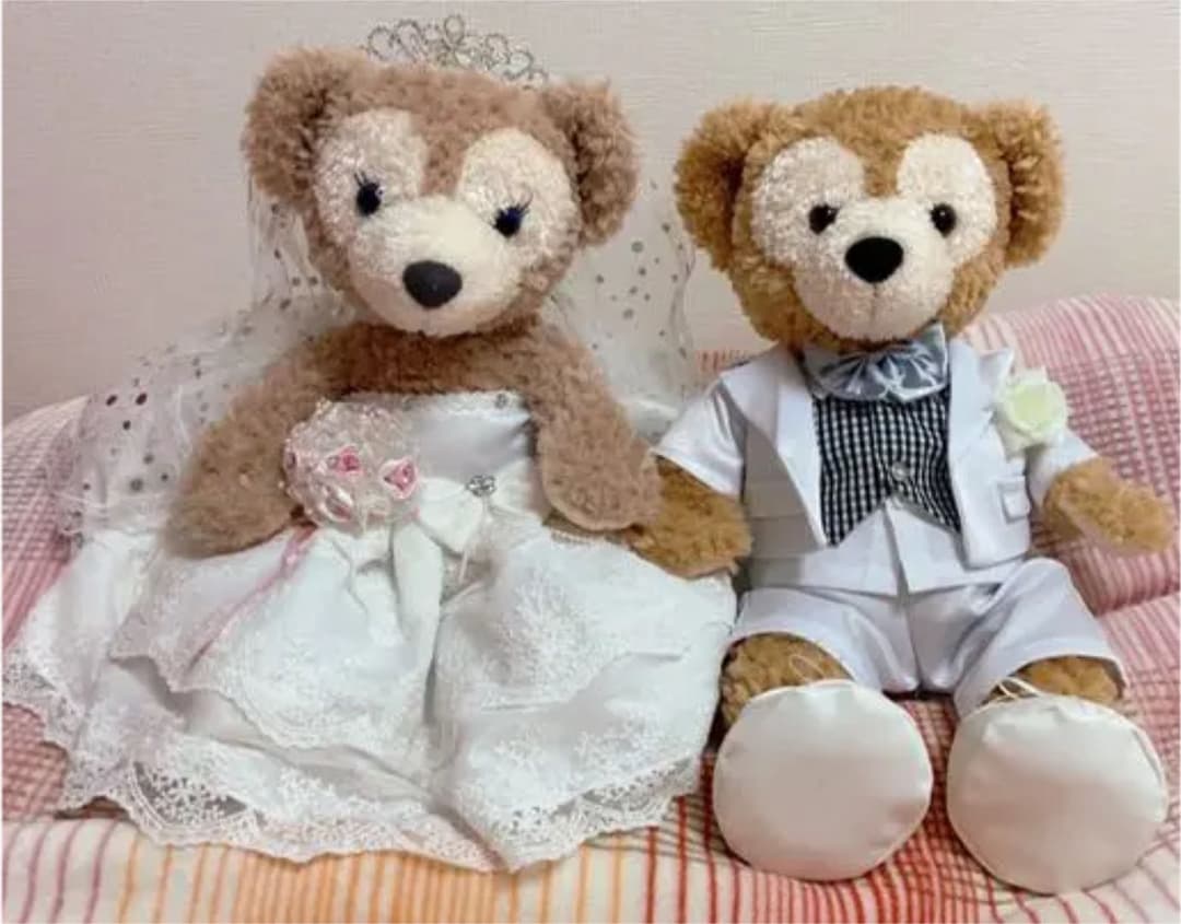 お値下げ‼️ダッフィー&シェリーメイ　ウェディングコスチューム➕ぬいぐるみ