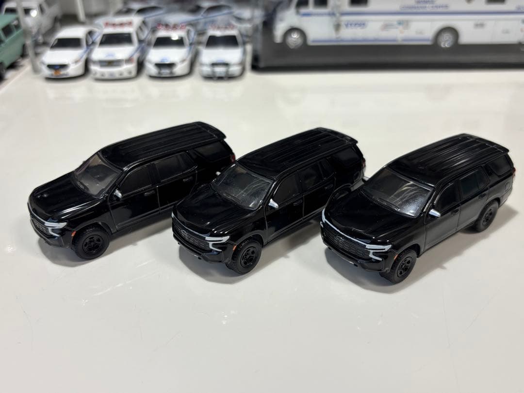 1/64 グリーンライト シボレー タホ 2021 ブラック 黒 3台セット