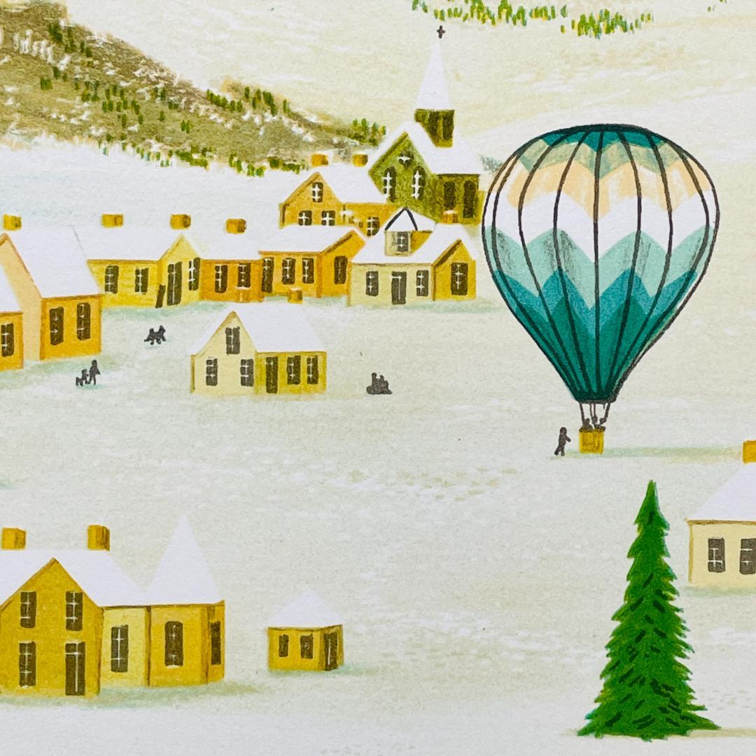 真作保証 ファンシュ・ルダン『ロッキー山脈の熱気球』大作 画寸h50×w65cm