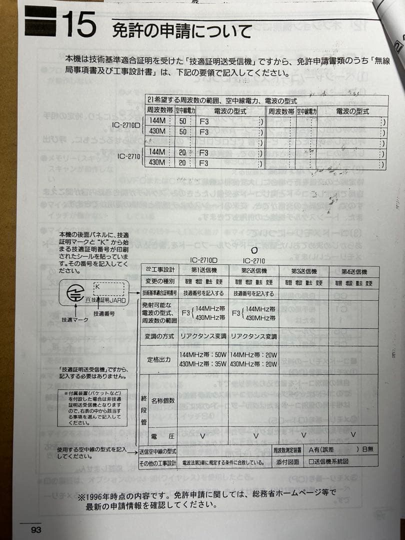 その他 ICOM IC-2710
