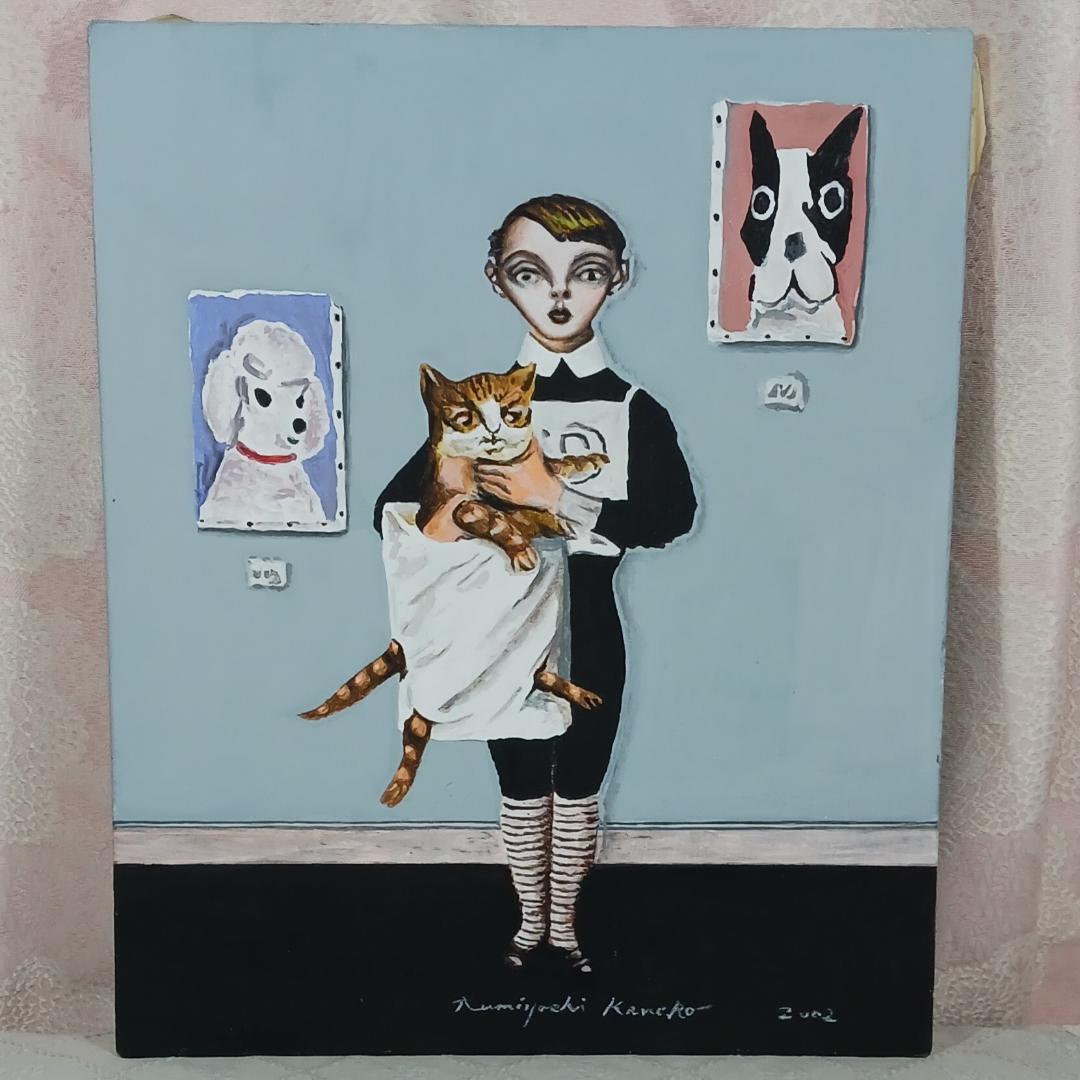 【シンベエ】『猫を抱く少年 Version3』F8 模写◆検） 金子国義