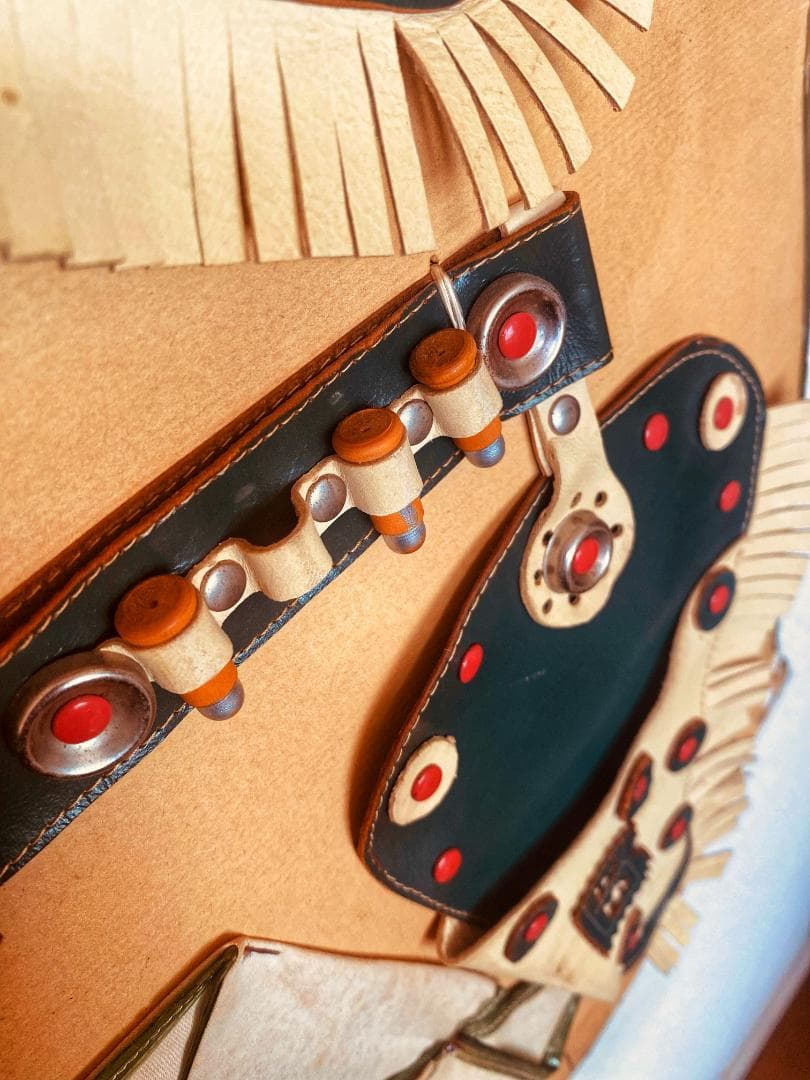 アメリカ カウボーイ Buffalo Bill 本革 掛飾 収蔵品 二十世紀初期