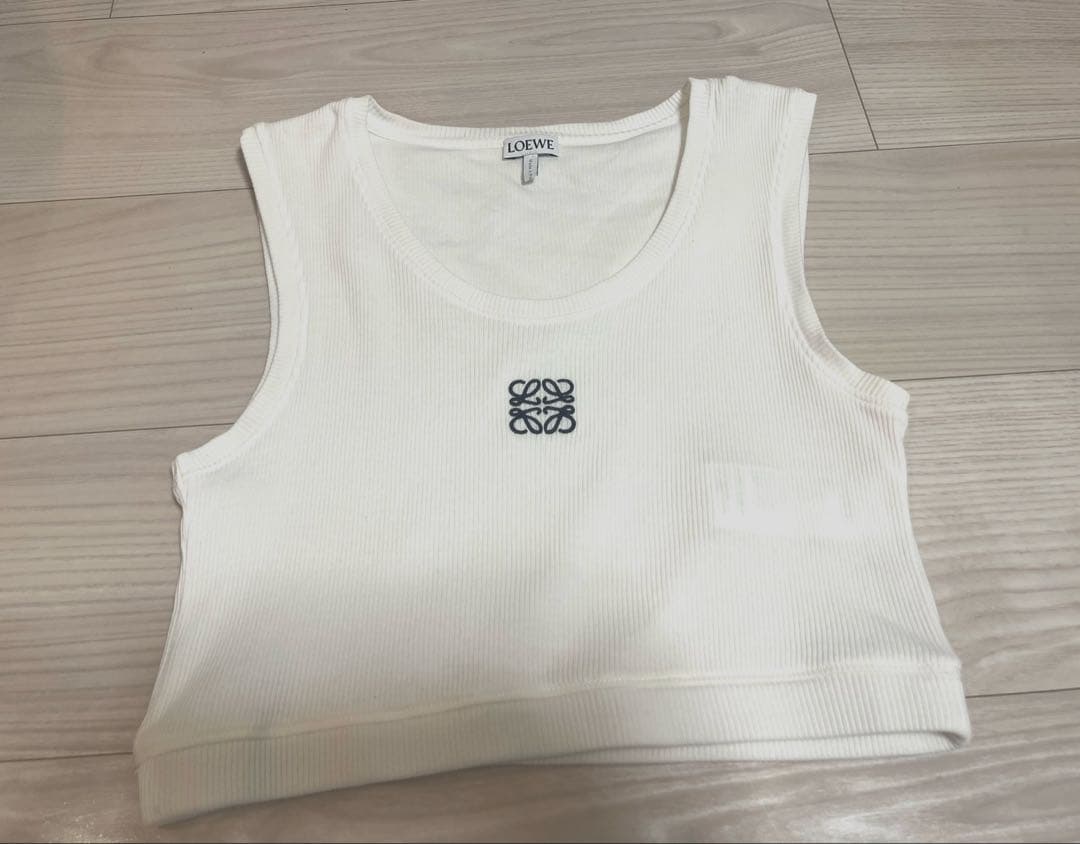 【正規品】LOEWE リブ編み タンクトップ M ホワイト