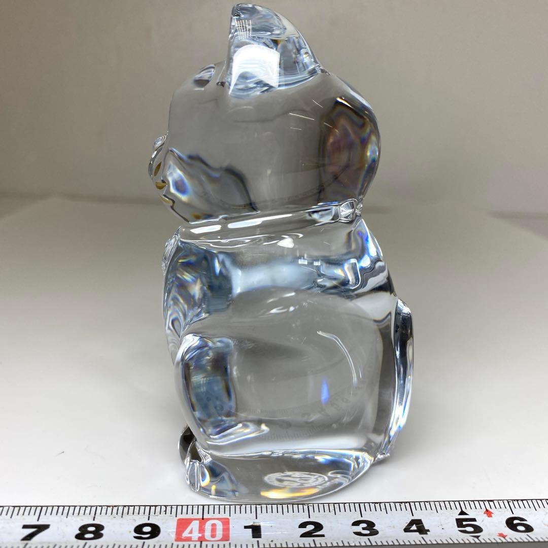 バカラ　招き猫　共箱　トヒル　高さ約10cm 東N7-1018②