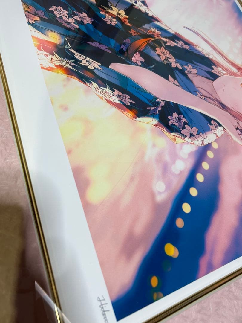 ミクスドメディア　hiten 版画SUMMER WITH YOUアールビバン