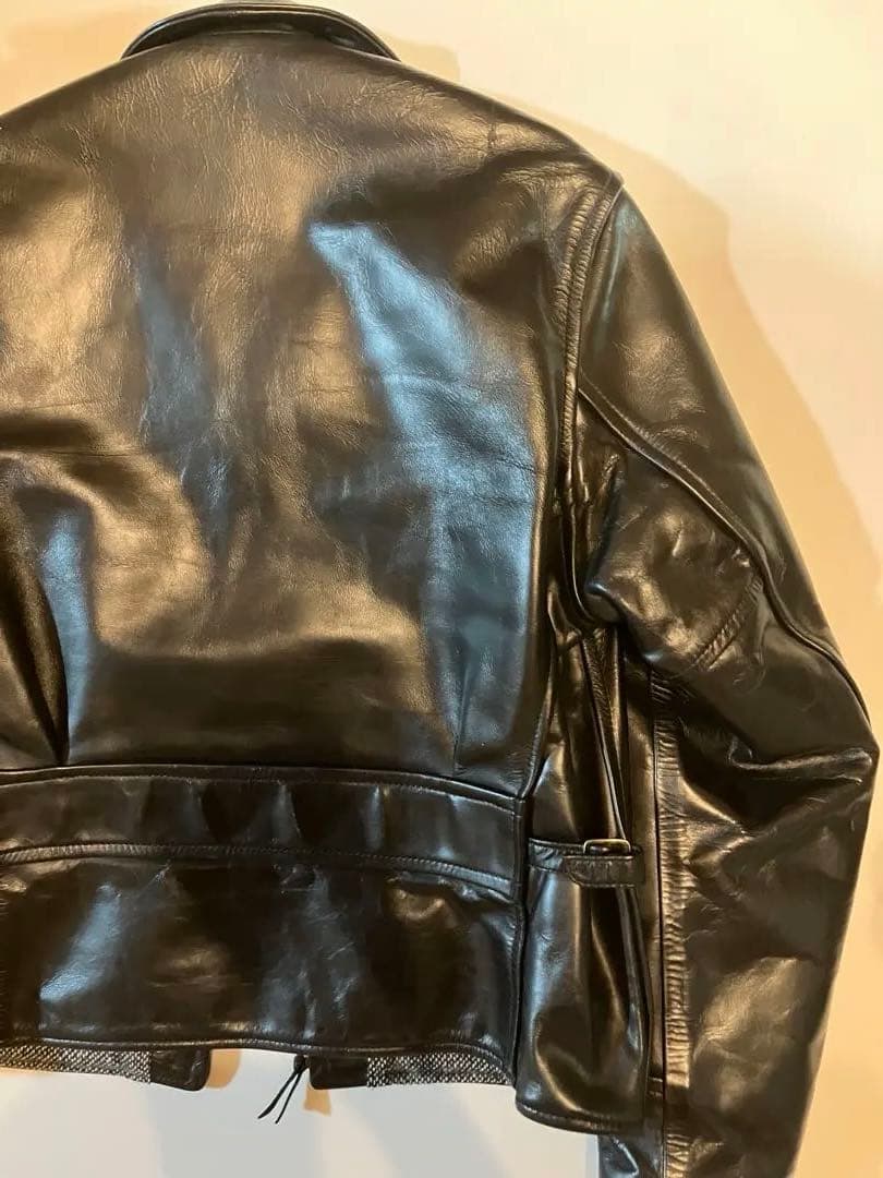 エアロレザー　ハーフベルテッド　革ジャン　レザージャケット　タロン　ビンテージ