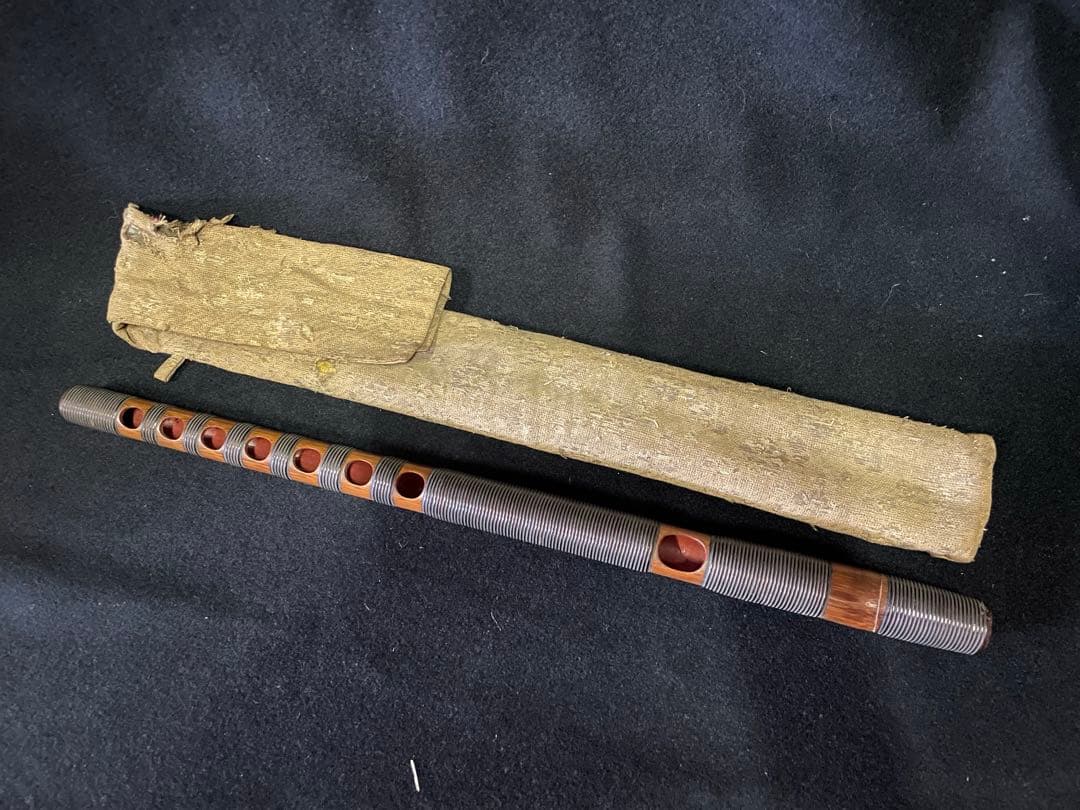 龍笛　本管　雅楽　藤巻　長さ39cm 江戸期時代物