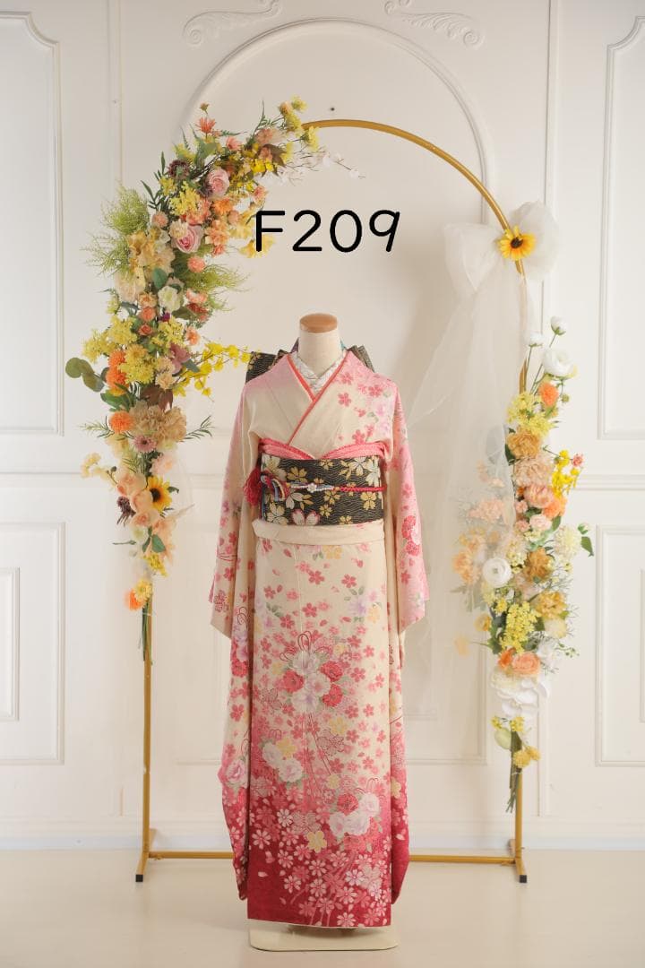 振袖セット【F209】白・ピンク