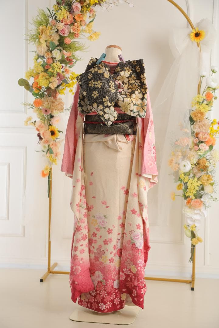 振袖セット【F209】白・ピンク