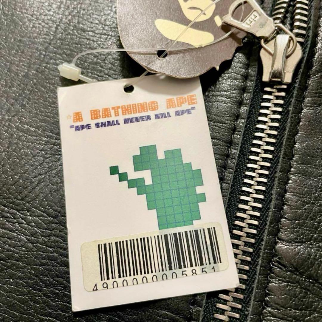 デッドストック新品タグ付き★A BATHING APE★シングルライダース★L
