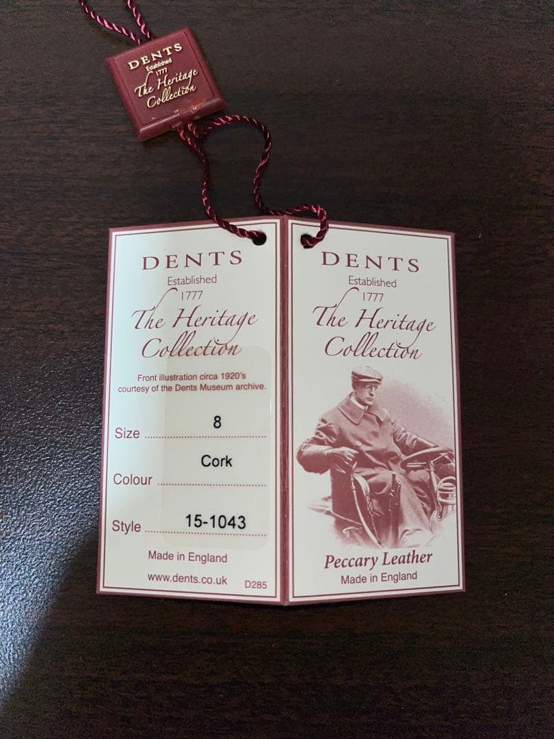 デンツ！人気の裏地なしペッカリーグローブ！Cork色　サイズ8 現定価11万円