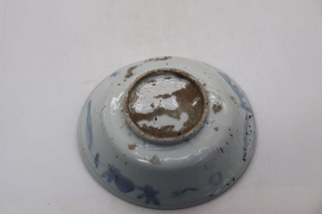 中国　明時代　染付　鳳凰牡丹紋お碗　アンティーク　送料込み250105