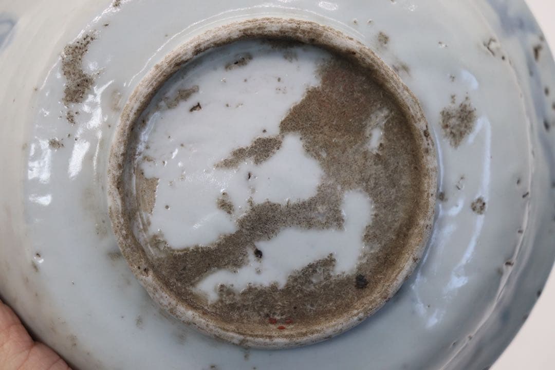 中国　明時代　染付　鳳凰牡丹紋お碗　アンティーク　送料込み250105