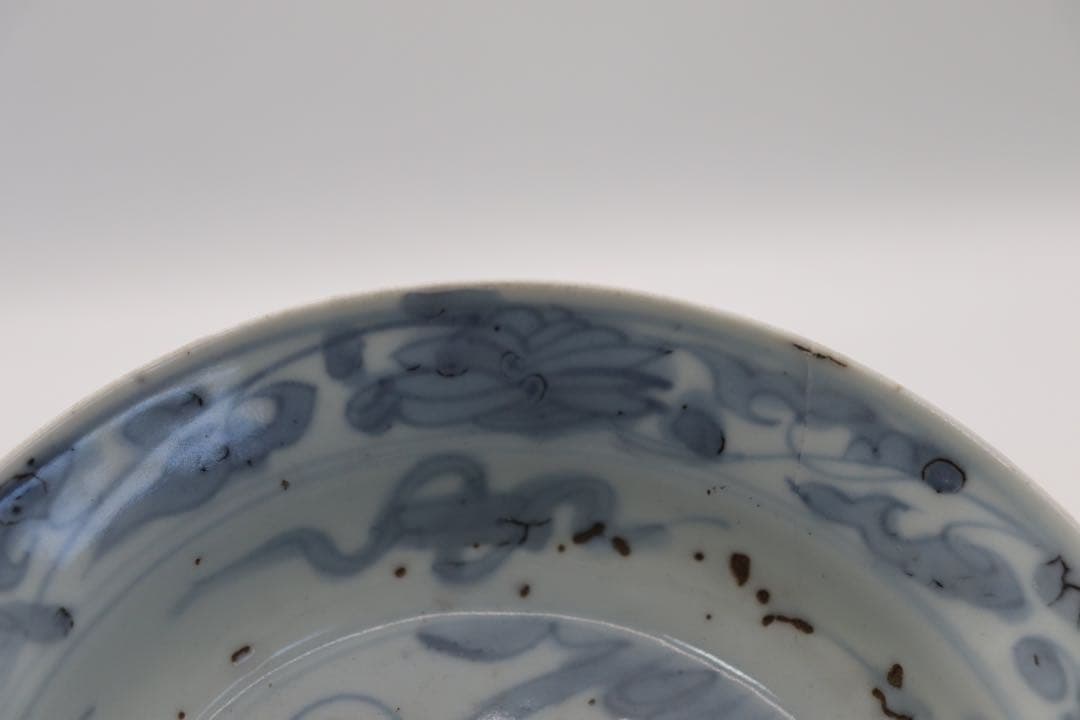 中国　明時代　染付　鳳凰牡丹紋お碗　アンティーク　送料込み250105