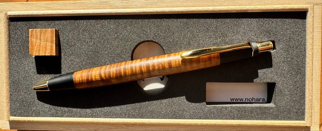 野原工芸ハワイアンコアカーリー極上杢　ボールペンスリム