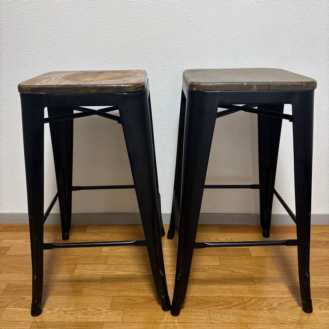 木製スツール2脚セット