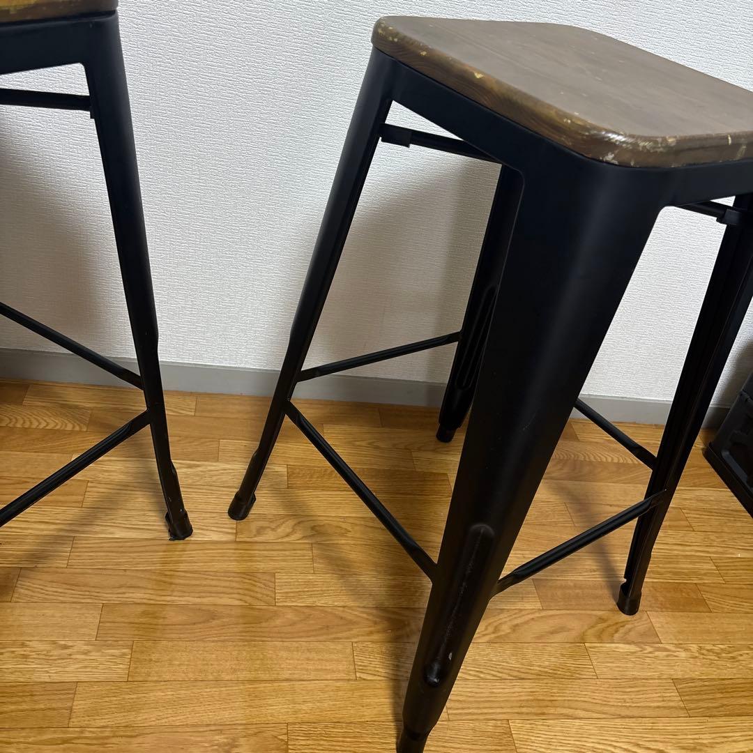 木製スツール2脚セット