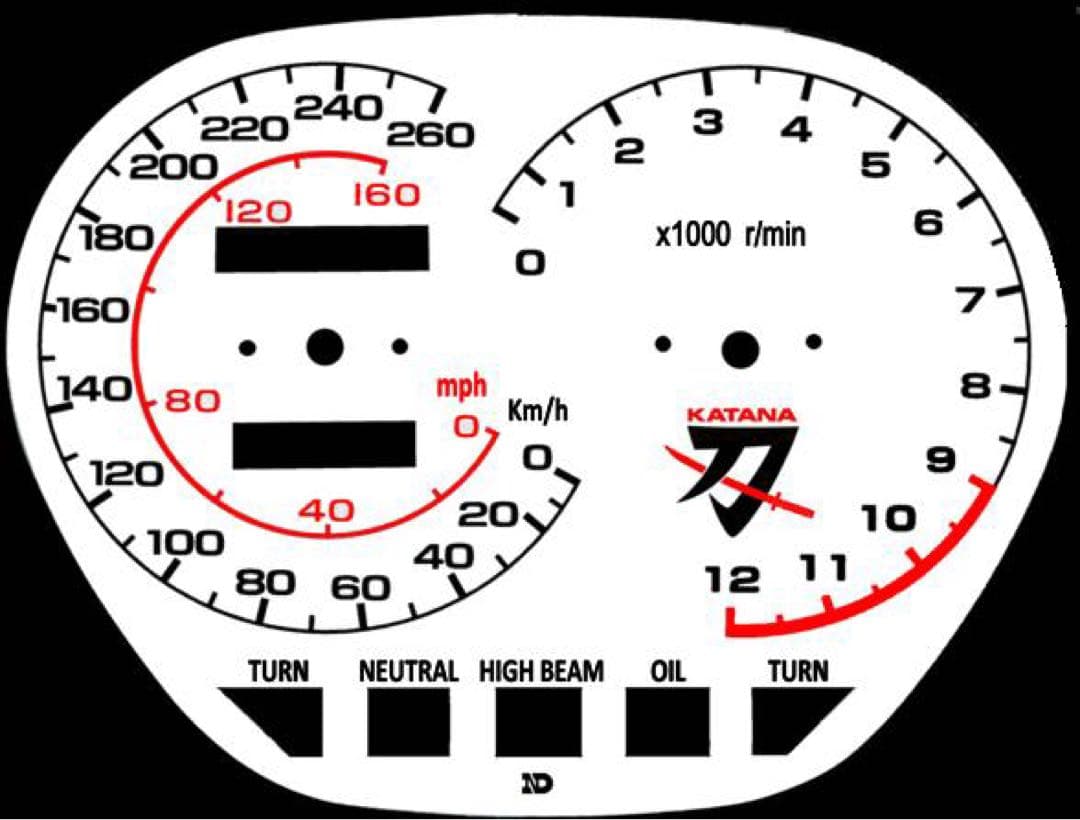 ワンオフ♪GSX−S刀(カタナ)用オリジナルメーターパネル♪7501100