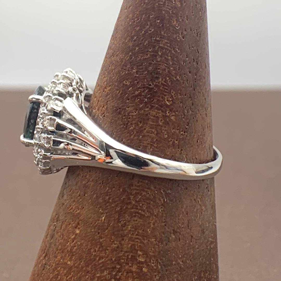 天然サファイアダイアリング 1.01ct/0.20ct PT900 10号