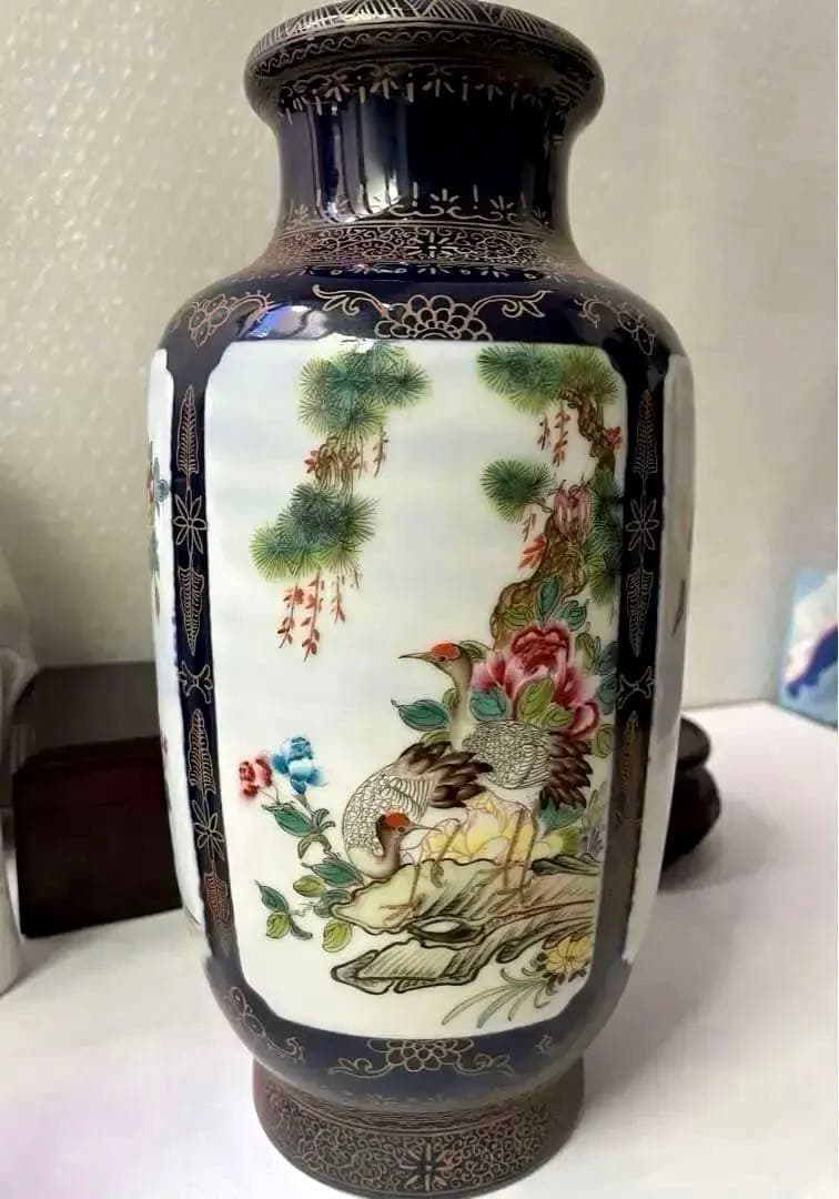 中国 粉彩 四方開窓花鳥紋 雍正年製铭 陶芸。