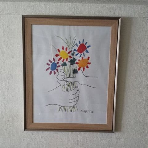 パブロ ピカソ絵画「花束を持つ手」
