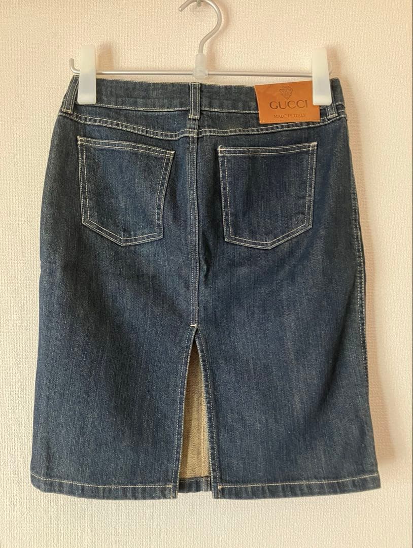 GUCCI 膝丈デニムスカート 38 イタリア製