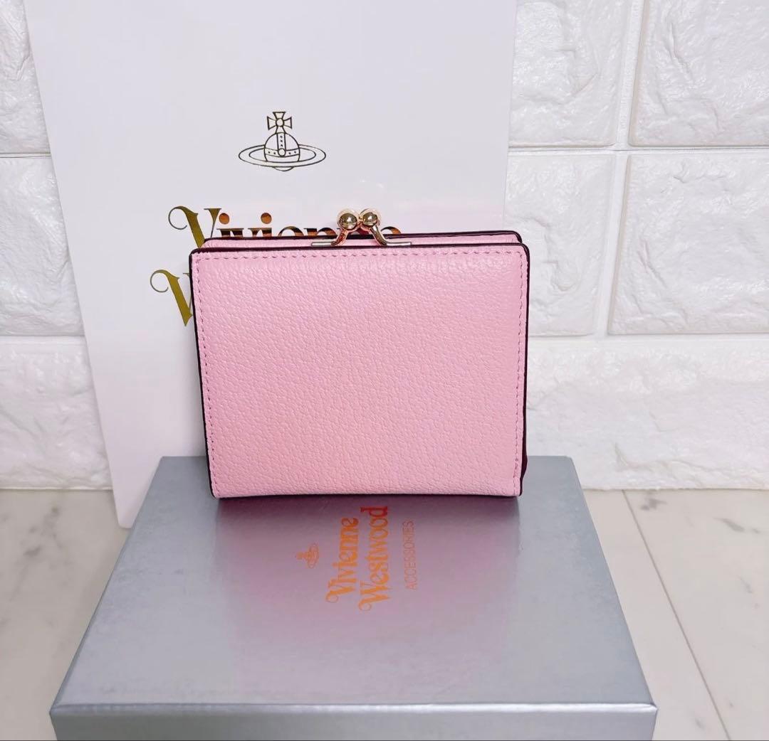 【最新作◇高級感】ヴィヴィアン・ウエストウッド オーブ 二つ折り財布 ピンク