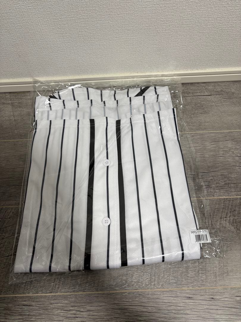 新品未開封　スーパービーバー　ベースボールシャツ　ストライプ　Lサイズ