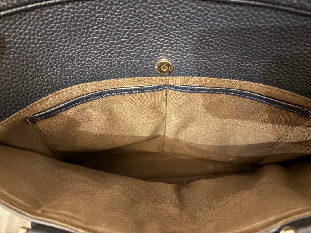 レザー ビジネスバッグ ネイビー