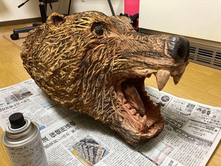 チェーンソーアート　熊　木工　木彫り　一点物
