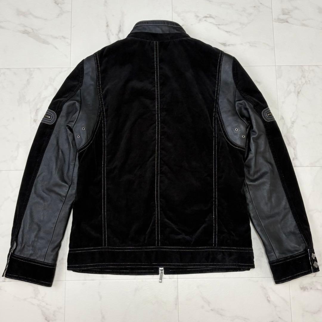 【美品】バーバリーブラックレーベル レザージャケット コーデュロイ ノバチェック