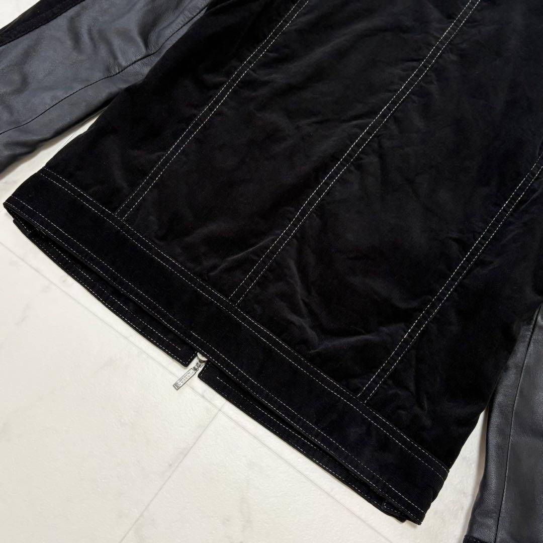 【美品】バーバリーブラックレーベル レザージャケット コーデュロイ ノバチェック