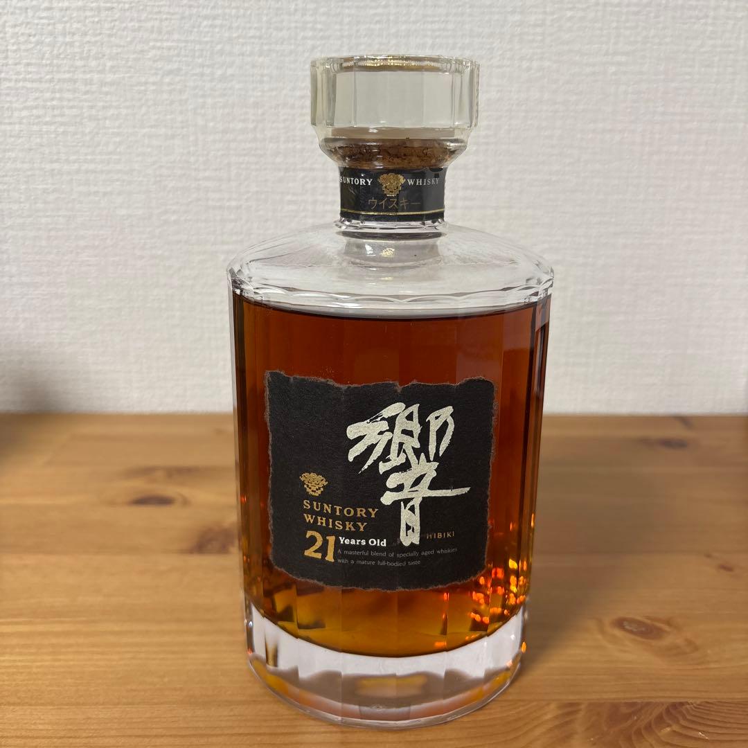 サントリーウイスキー　響21年　初期ボトル　カガミクリスタル　未開封
