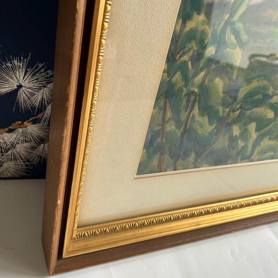 Ken Konishi 小西謙三 水彩画 風景 1951年制作　額装 インテリア