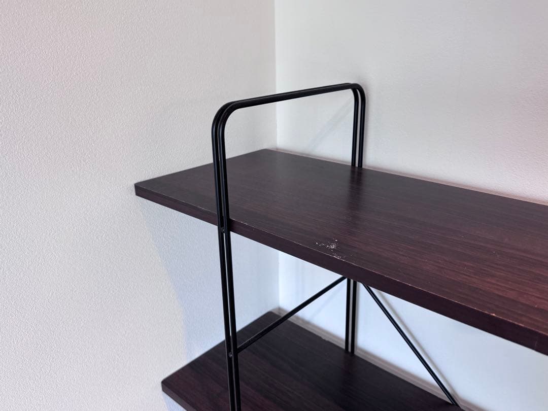 6*6様 ウォルナット アイアンラック 4段シェルフ 幅約120cm×高さ約13