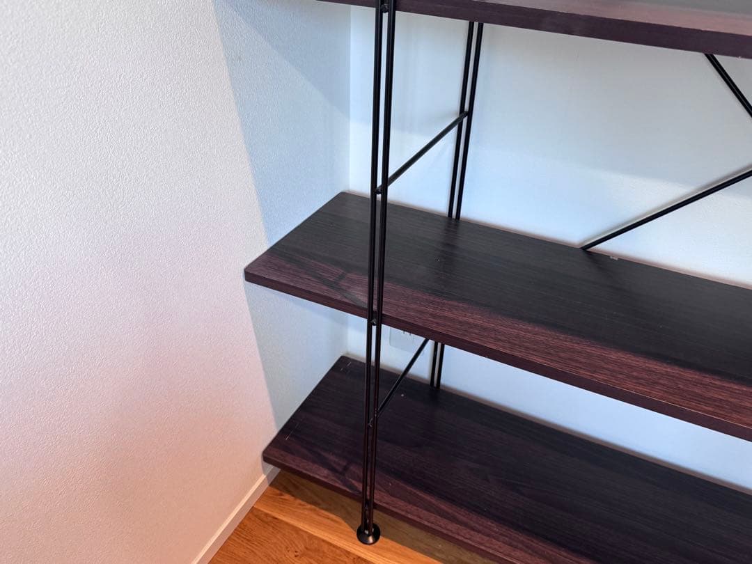 6*6様 ウォルナット アイアンラック 4段シェルフ 幅約120cm×高さ約13