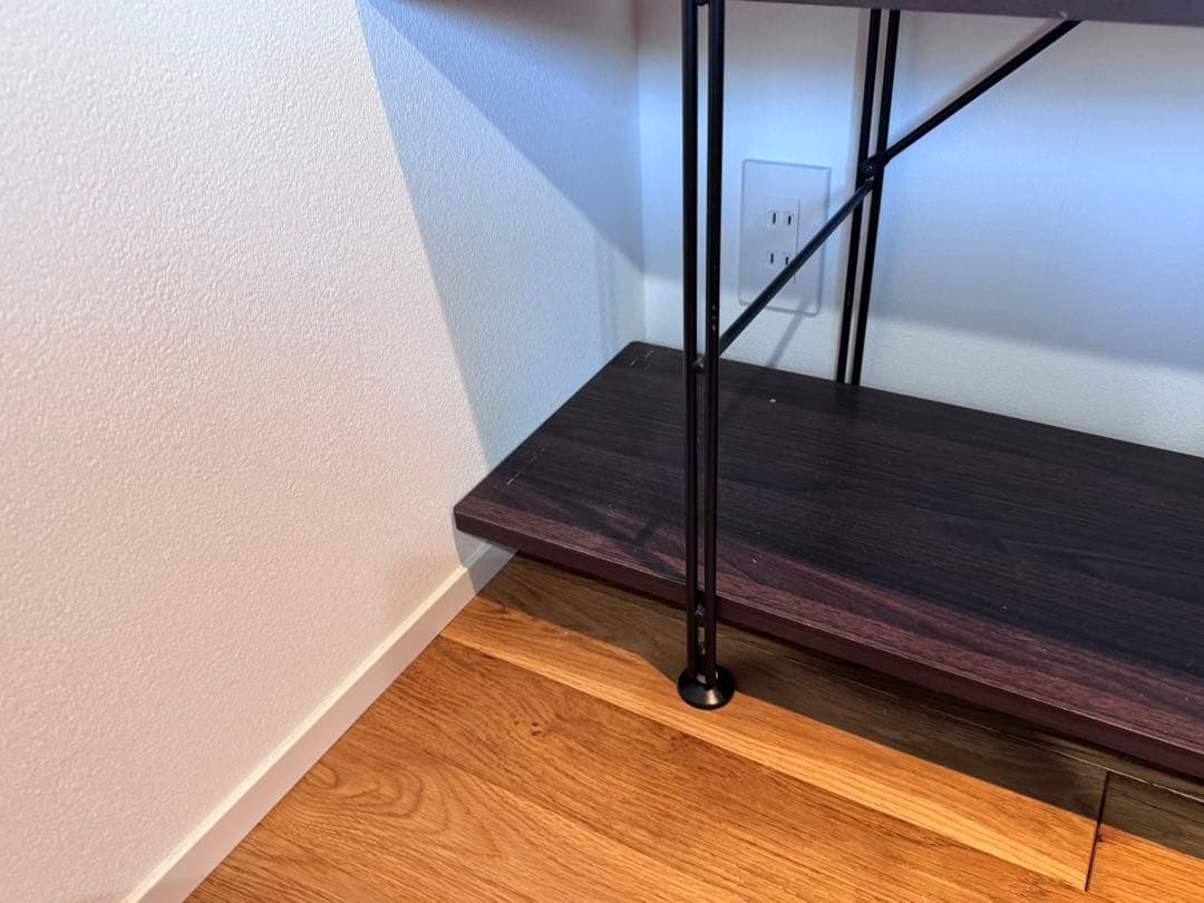 6*6様 ウォルナット アイアンラック 4段シェルフ 幅約120cm×高さ約13