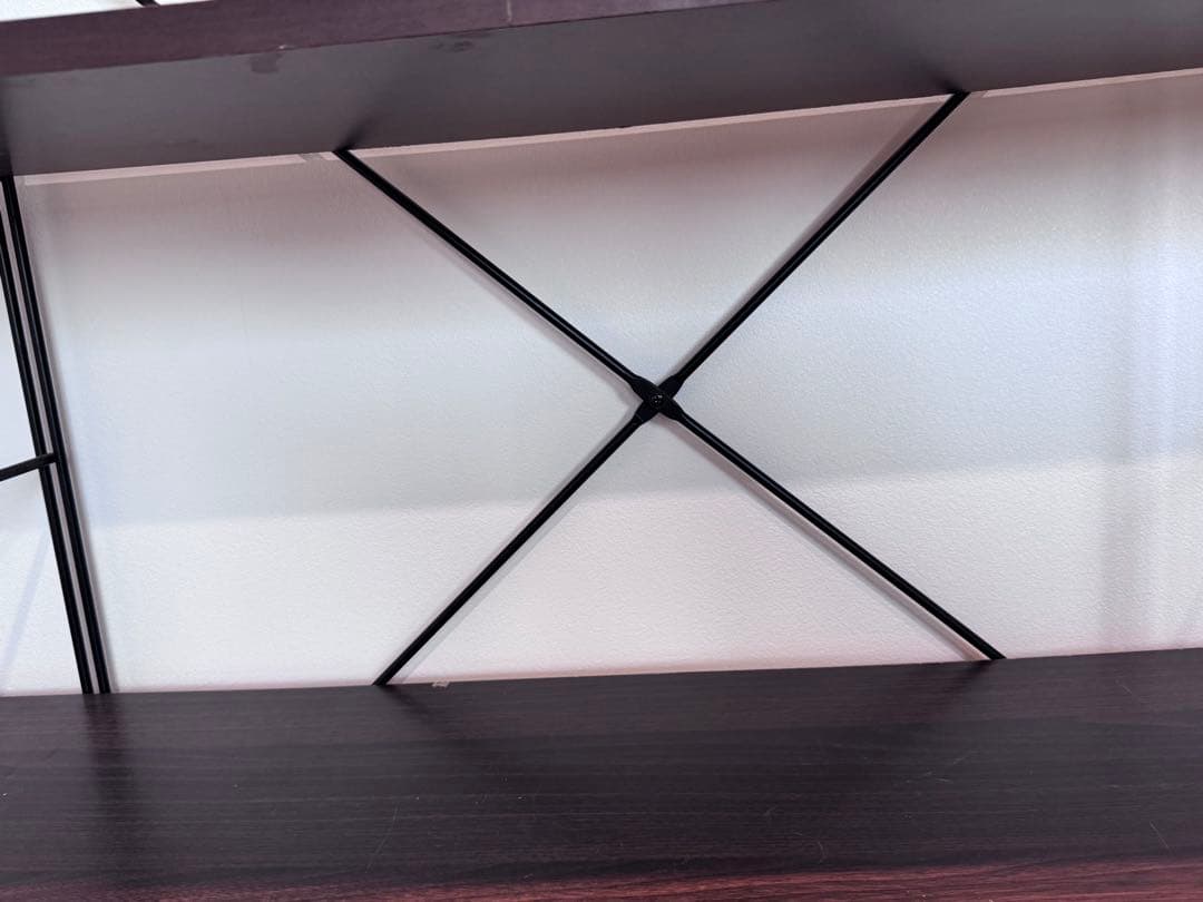 6*6様 ウォルナット アイアンラック 4段シェルフ 幅約120cm×高さ約13