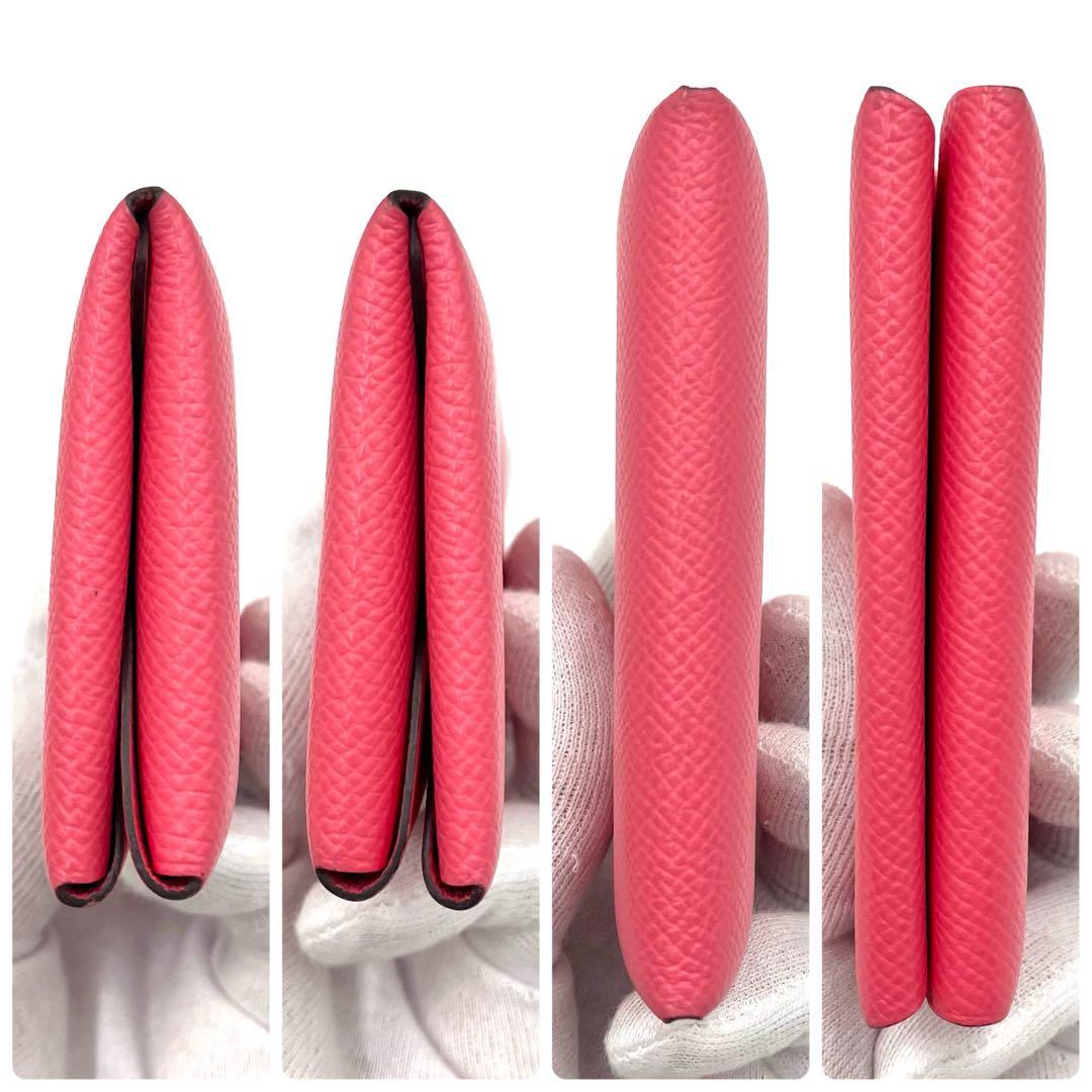 極美品 HERMES エルメス カルヴィデュオ ピンク コンパクトウォレット