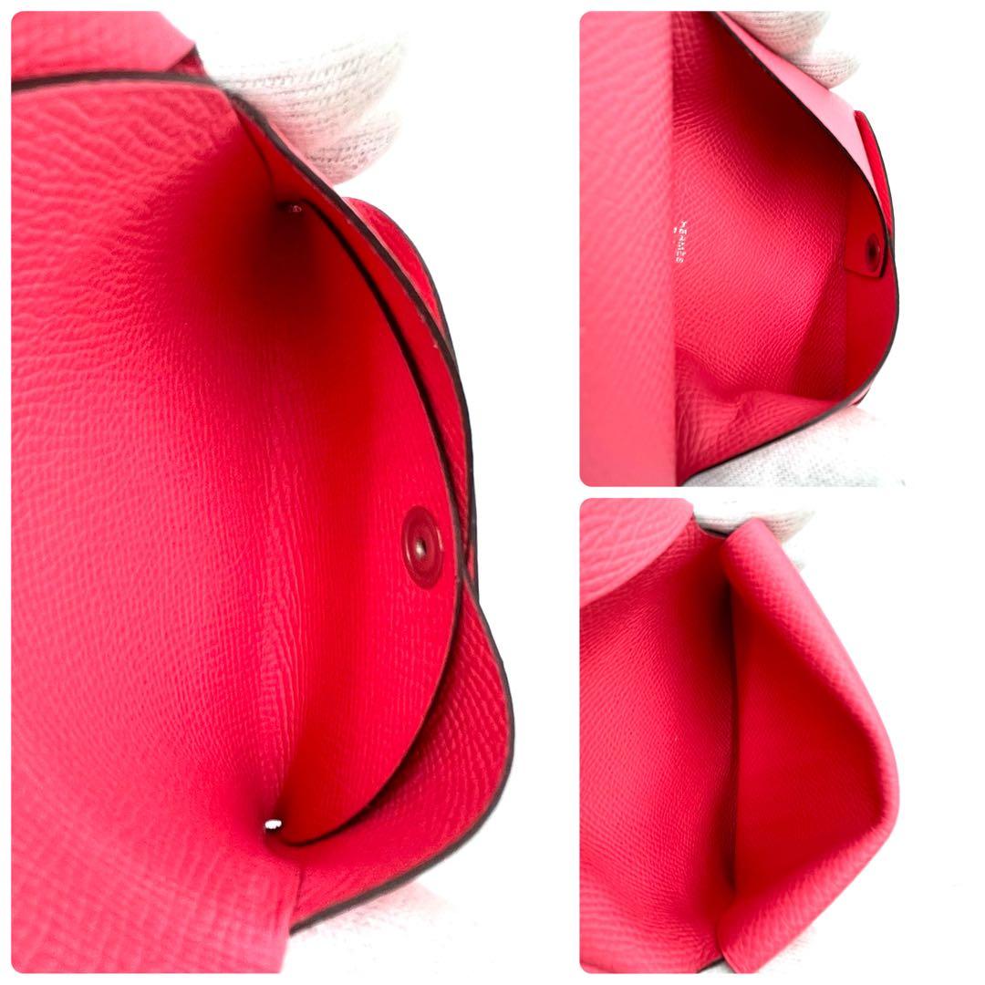 極美品 HERMES エルメス カルヴィデュオ ピンク コンパクトウォレット