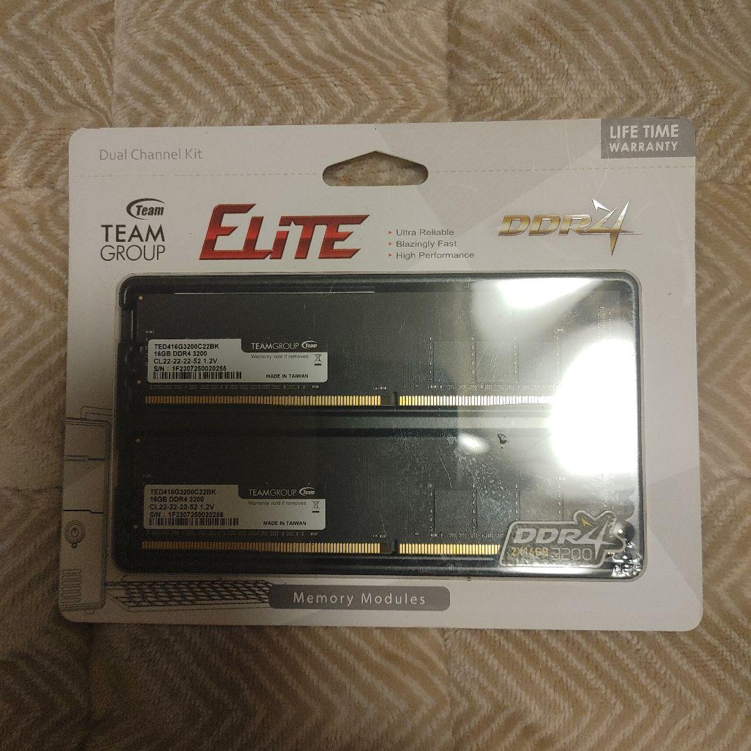メモリー TEAM GROUP ELITE 32gb ddr4 3200mhz