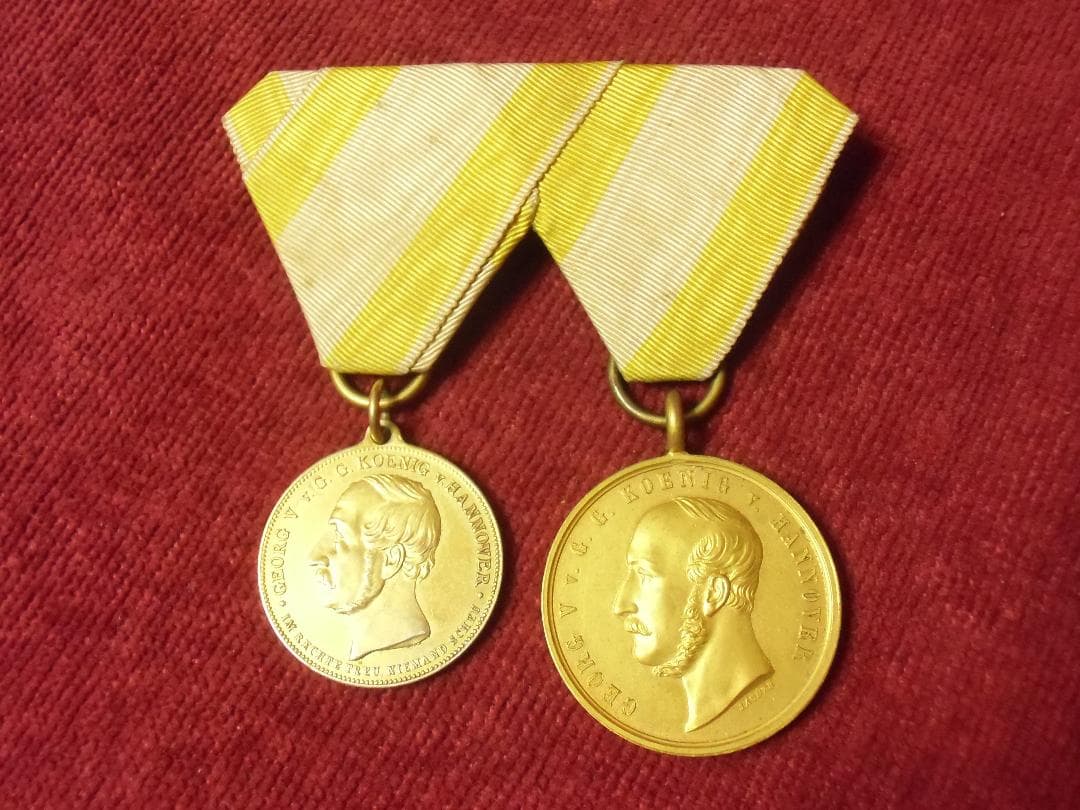 Ｗ帝政ドイツ軍/ハノーファー王国＊ランゲンサルザ従軍メダル＋記念メダル（実物）