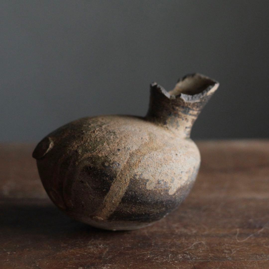 須恵器 平瓶 古美術 古道具 アンティーク 酒器 花器