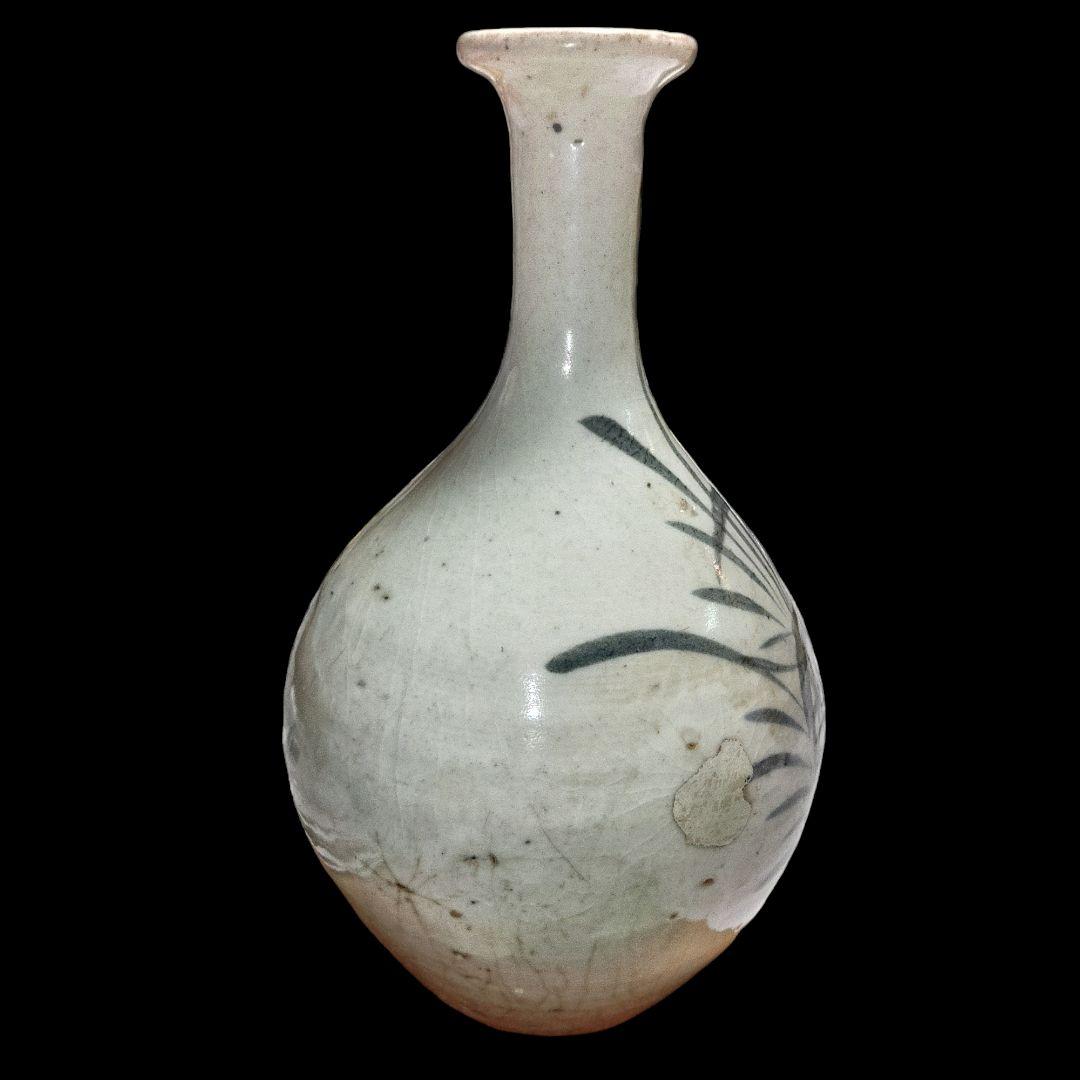 古伊万里　江戸時代　パイナップル文染付鶴首徳利