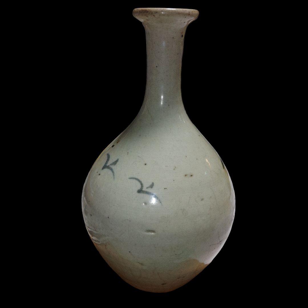 古伊万里　江戸時代　パイナップル文染付鶴首徳利