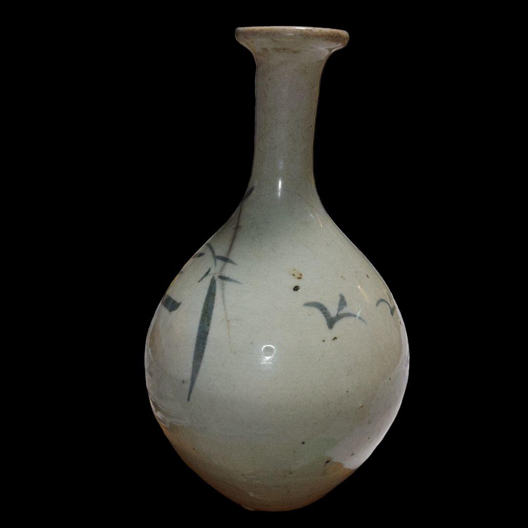 古伊万里　江戸時代　パイナップル文染付鶴首徳利