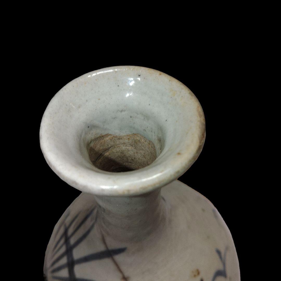 古伊万里　江戸時代　パイナップル文染付鶴首徳利